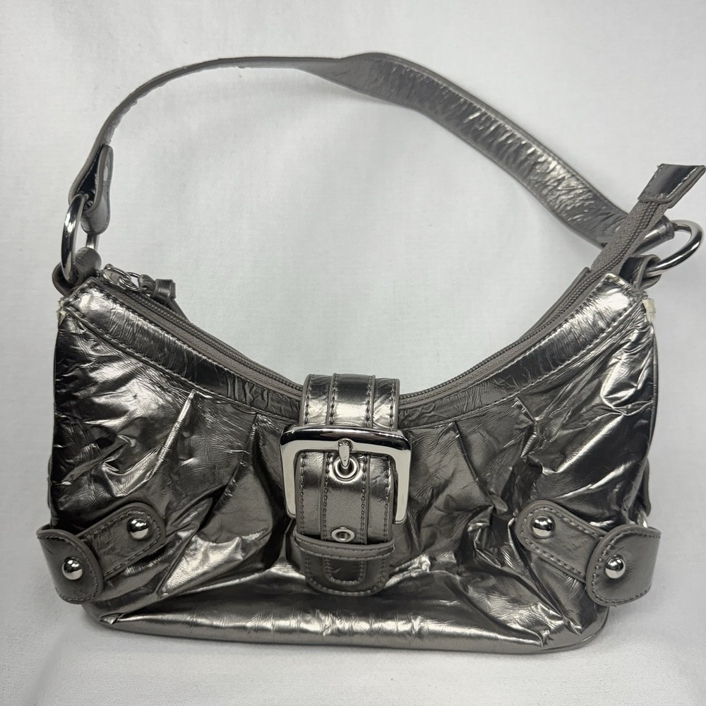 Vintage Y2K Shoulder Bag Purse Metallic Silver